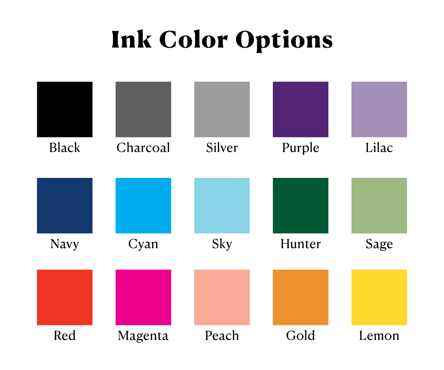 Set of 50 Custom Letterpress Stationery, Rockwell Font