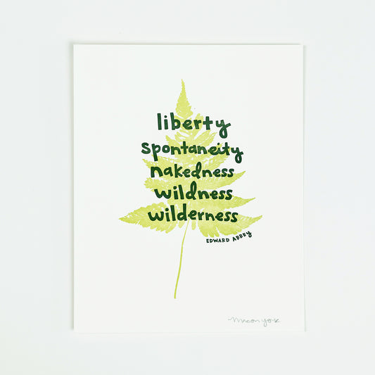 Art Print, 8x10: Liberty (Edward Abbey)
