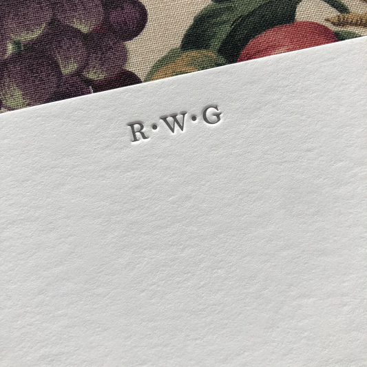 Set of 50 Custom Letterpress Stationery, Bell Font