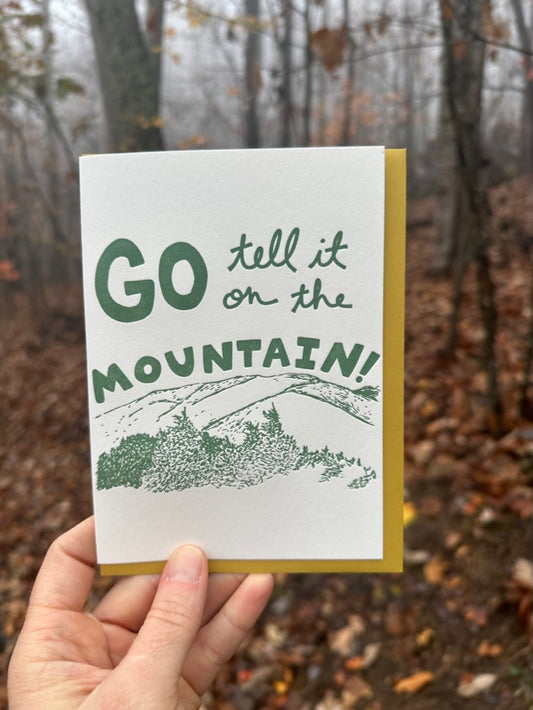 Holiday Letterpress Greeting Card: Go Tell it on the Mountain