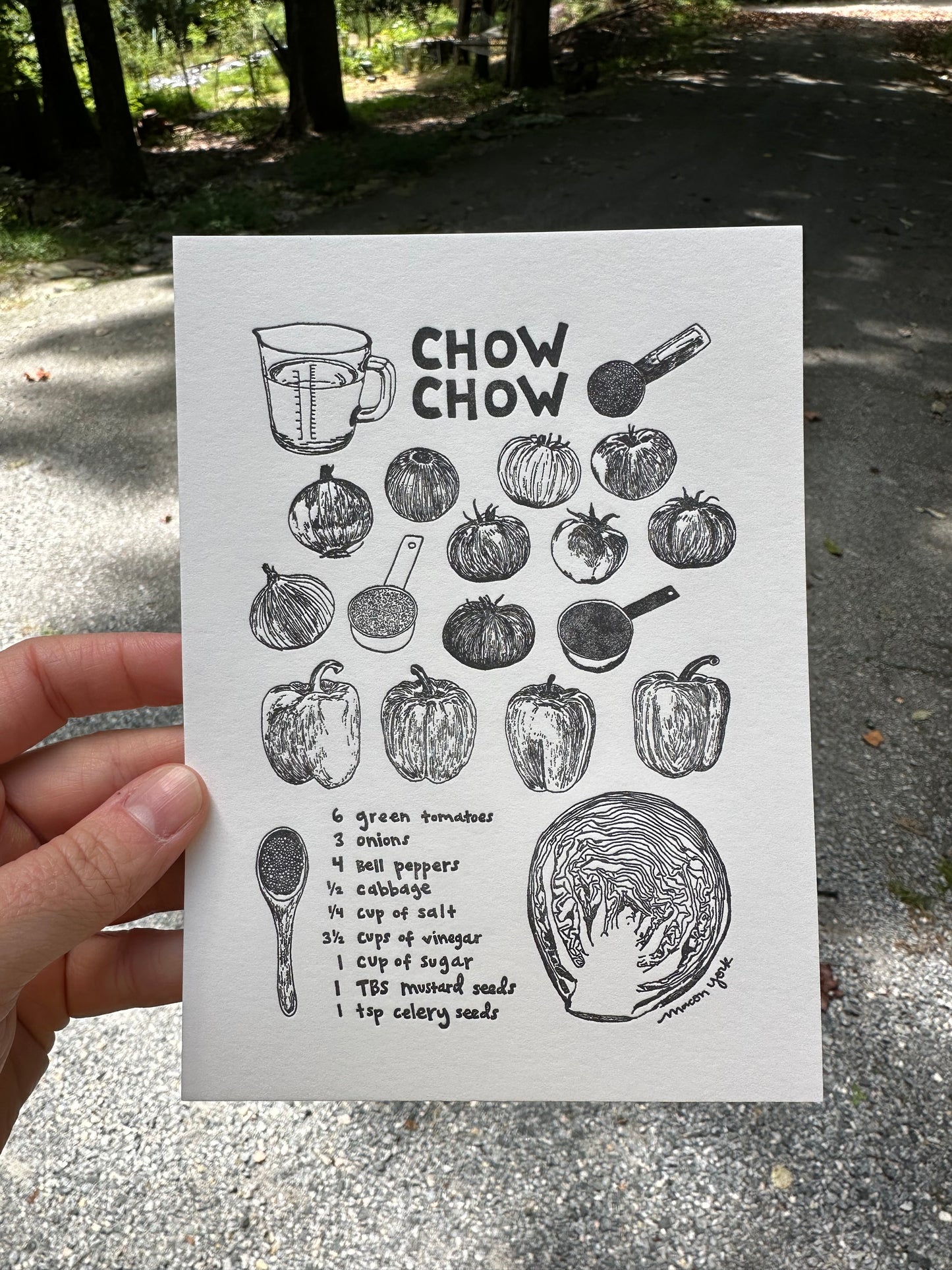 Art Print, 5x7: Chow Chow Recipe Card