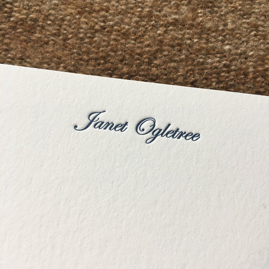 Set of 50 Custom Letterpress Stationery - Edwardian Script