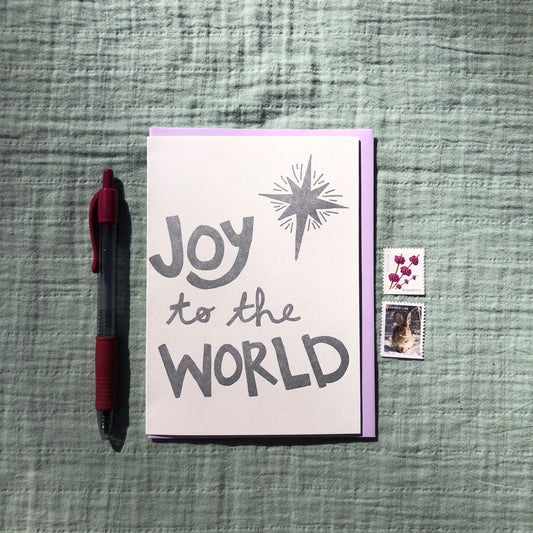 Holiday Letterpress Greeting Card: "Joy to the World" North Star
