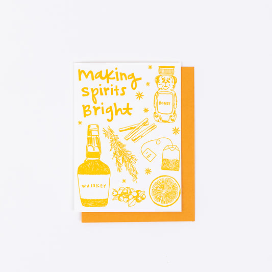 Holiday Letterpress Greeting Card: "Making Spirits Bright"